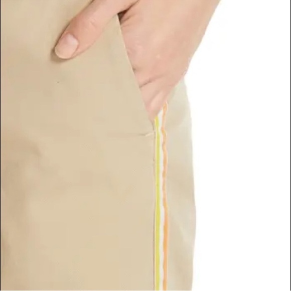 Nili Lotan East Hampton Side Stripe Tape Crop Pants Khaki Tan Preppy Cotton 10 - Picture 4 of 13